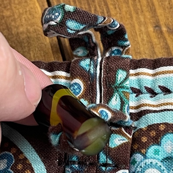 Vera Bradley Java Blue Tote Bag brown and blue design quilted tote bag - Picture 3 of 9